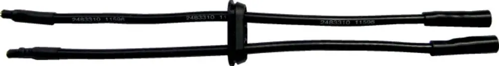Zündkabel mit zwei anschlussfertigen Leitungen, gekennzeichnet mit der Marke Wolf. Das Produkt zeigt schwarze, flexible Kabelenden für elektrische Verbindungen.